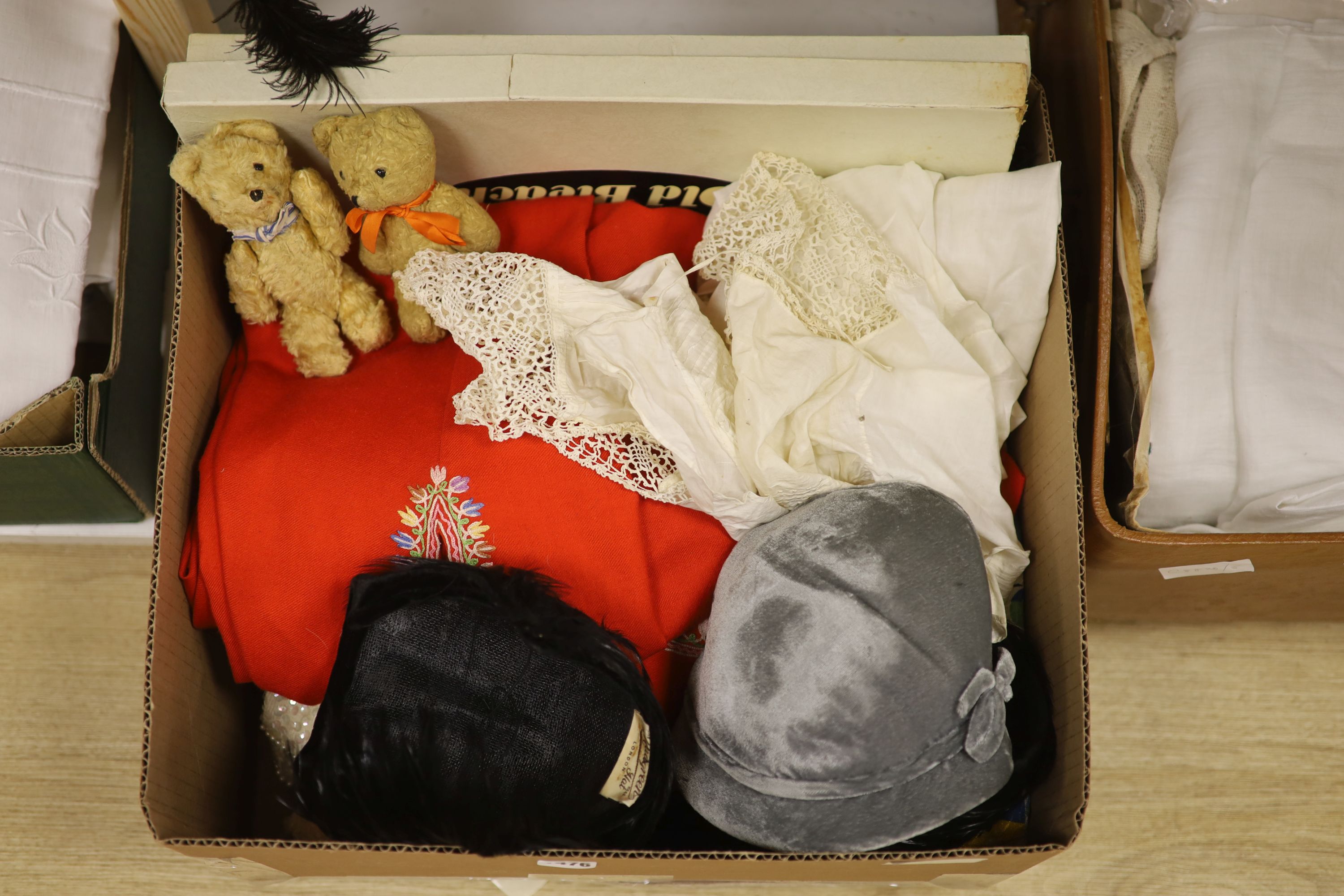 A red wool embroidered coat etc